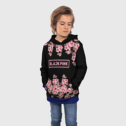 Толстовка-худи детская Black Pink: Delicate Sakura, цвет: 3D-синий — фото 2