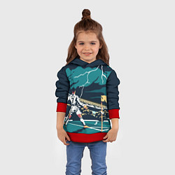 Толстовка-худи детская Ronaldo lightning, цвет: 3D-красный — фото 2