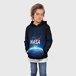Толстовка-худи детская NASA: Sunrise Earth, цвет: 3D-белый — фото 2