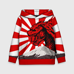 Толстовка-худи детская Japanese Godzilla, цвет: 3D-красный