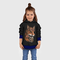 Толстовка-худи детская Королевский лис, цвет: 3D-синий — фото 2