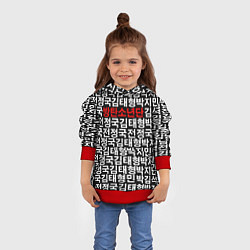 Толстовка-худи детская BTS Hieroglyphs, цвет: 3D-красный — фото 2