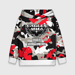 Толстовка-худи детская Khabib Nurmagomedov: Red Camo, цвет: 3D-белый