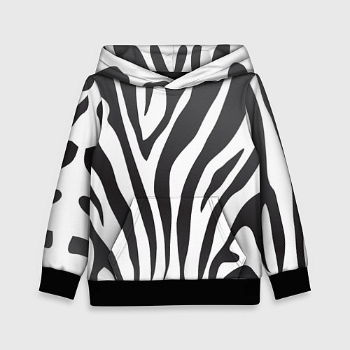 Детская толстовка Африканская зебра / 3D-Черный – фото 1
