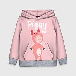 Толстовка-худи детская Piggy Time, цвет: 3D-меланж