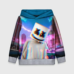 Толстовка-худи детская Marshmello: Glitch Effect, цвет: 3D-меланж