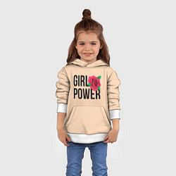 Толстовка-худи детская Girl Power, цвет: 3D-белый — фото 2