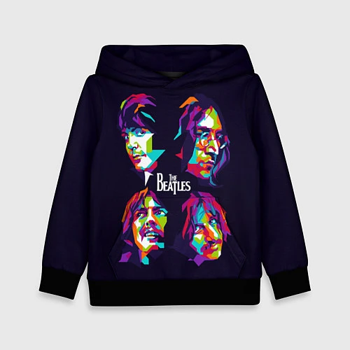 Детская толстовка The Beatles: Art Faces / 3D-Черный – фото 1