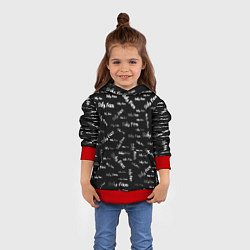 Толстовка-худи детская Sally Face: Black Pattern, цвет: 3D-красный — фото 2