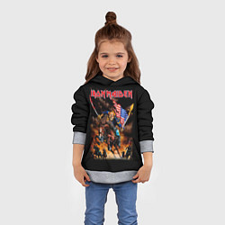 Толстовка-худи детская Iron Maiden: USA Warriors, цвет: 3D-меланж — фото 2