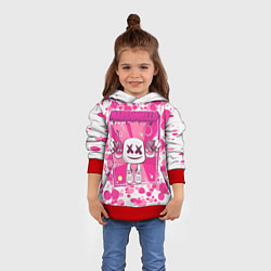 Толстовка-худи детская Marshmello: Pink Fashion, цвет: 3D-красный — фото 2