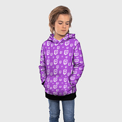 Толстовка-худи детская Twitch: Violet Pattern, цвет: 3D-черный — фото 2