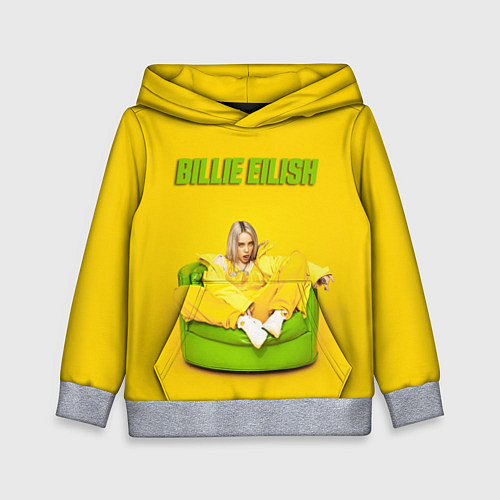 Детская толстовка Billie Eilish: Yellow Mood / 3D-Меланж – фото 1