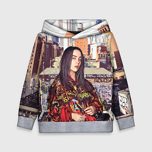 Детская толстовка Billie Eilish: Street Style / 3D-Меланж – фото 1