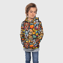 Толстовка-худи детская Веселые собаки, цвет: 3D-меланж — фото 2