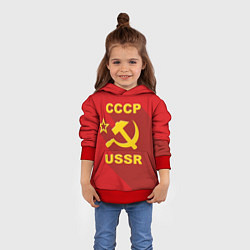 Толстовка-худи детская СССР - серп молот, цвет: 3D-красный — фото 2