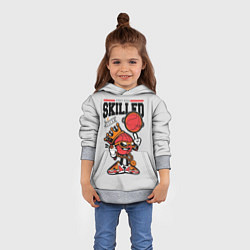 Толстовка-худи детская Skilled and lucky ball, цвет: 3D-меланж — фото 2