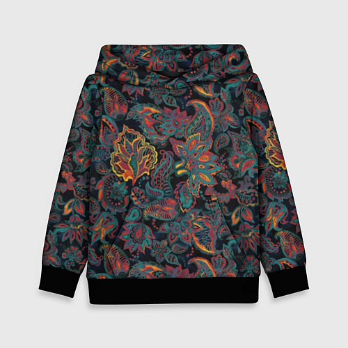 Детская толстовка Узор пейсли на черном / 3D-Черный – фото 1