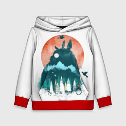 Толстовка-худи детская Лесной Тоторо, цвет: 3D-красный