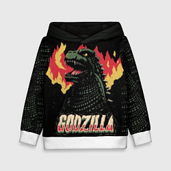 Толстовка-худи детская Flame Godzilla, цвет: 3D-белый