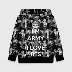 Толстовка-худи детская I am army and I lover BTS, цвет: 3D-черный