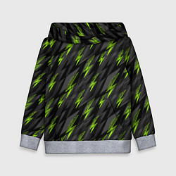 Детская толстовка Зеленые молнии паттерн