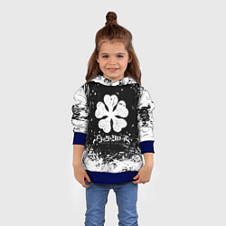 Толстовка-худи детская ЧЁРНЫЙ КЛЕВЕР, цвет: 3D-синий — фото 2
