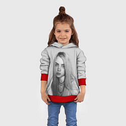 Толстовка-худи детская BILLIE EILISH, цвет: 3D-красный — фото 2