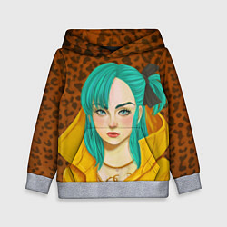 Толстовка-худи детская Billie Eilish: Turquoise Hair, цвет: 3D-меланж