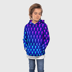 Толстовка-худи детская Billie Eilish: Violet Pattern, цвет: 3D-белый — фото 2