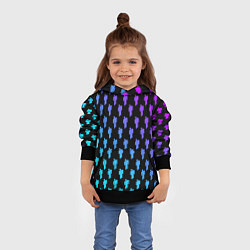 Толстовка-худи детская Billie Eilish: Neon Pattern, цвет: 3D-черный — фото 2