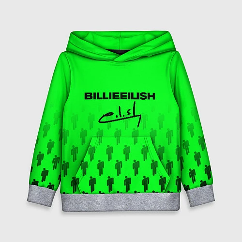 Детская толстовка Billie Eilish: Green Autograph / 3D-Меланж – фото 1