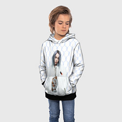 Толстовка-худи детская BILLIE EILISH: White Fashion, цвет: 3D-черный — фото 2