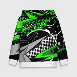 Детская толстовка Black and green corners