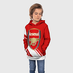 Толстовка-худи детская Arsenal, цвет: 3D-белый — фото 2