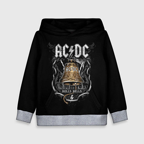 Детская толстовка ACDC - hells bells / 3D-Меланж – фото 1