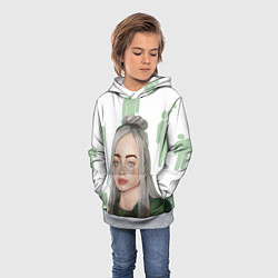 Толстовка-худи детская Billie Eilish, цвет: 3D-меланж — фото 2