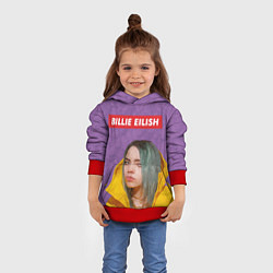 Толстовка-худи детская Billie Eilish, цвет: 3D-красный — фото 2