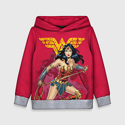 Толстовка-худи детская Wonder Woman, цвет: 3D-меланж