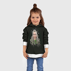 Толстовка-худи детская Billie Eilish Black Art, цвет: 3D-белый — фото 2