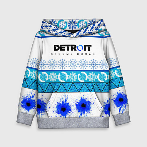 Детская толстовка DETROIT: НОВОГОДНИЙ / 3D-Меланж – фото 1