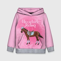 Толстовка-худи детская Horseback Rading, цвет: 3D-меланж