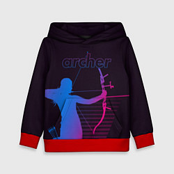 Толстовка-худи детская Archer, цвет: 3D-красный