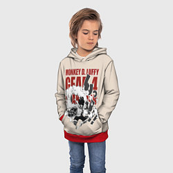 Толстовка-худи детская One Piece, цвет: 3D-красный — фото 2