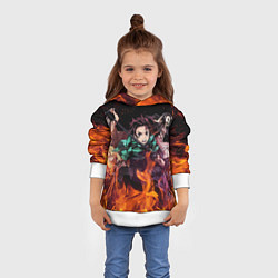 Толстовка-худи детская KIMETSU NO YAIBA, цвет: 3D-белый — фото 2