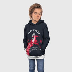 Толстовка-худи детская Тхэквондо, цвет: 3D-белый — фото 2