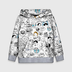 Толстовка-худи детская МЕМЫ, цвет: 3D-меланж