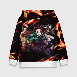 Толстовка-худи детская KIMETSU NO YAIBA, цвет: 3D-белый