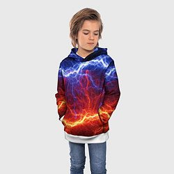 Толстовка-худи детская Лёд и огонь, цвет: 3D-белый — фото 2