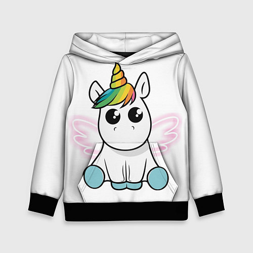 Детская толстовка Милый единорожка / 3D-Черный – фото 1